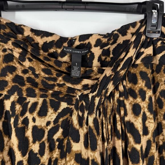 Black Label by Chico’s leopard long rayon lined skirt size 1   -- 8 Medium - Picture 5 of 9